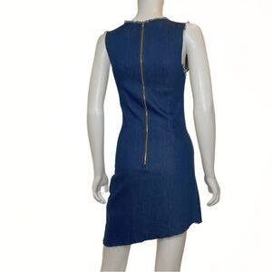 SCD Six.Crisp.Days Asymmetrical Frayed Zipper Dress Womens SZ S Dainty Coquette